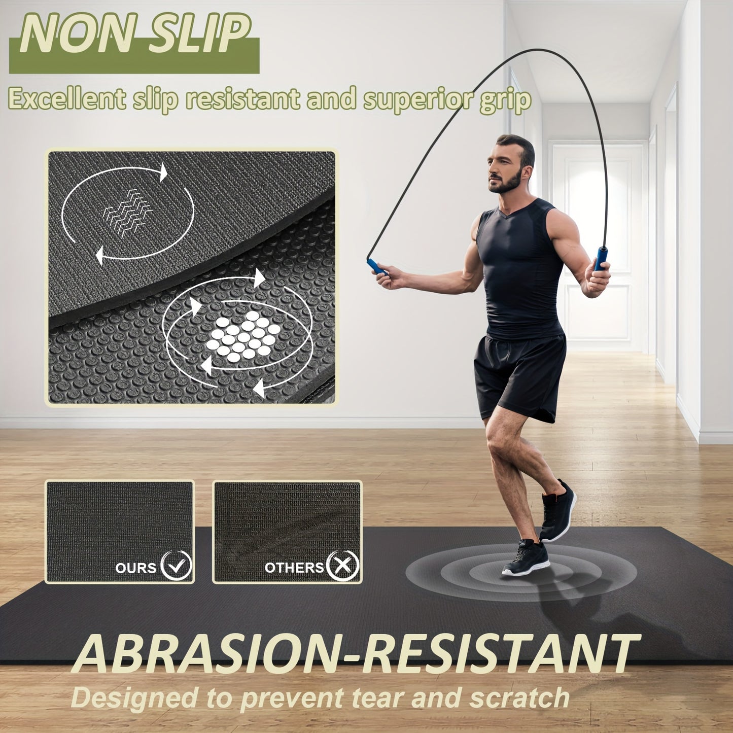 10'x6' Thick Exercise Workout Mat for Home Gym Fitness