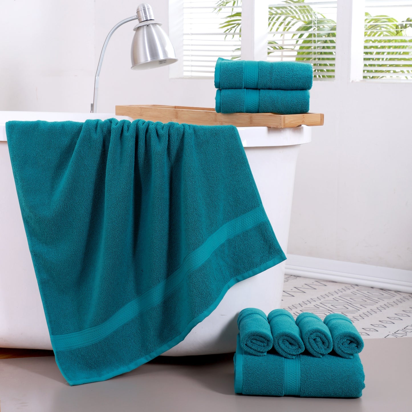 8pcs Luxurious Soft Bath Towel Set for Ultimate Comfort