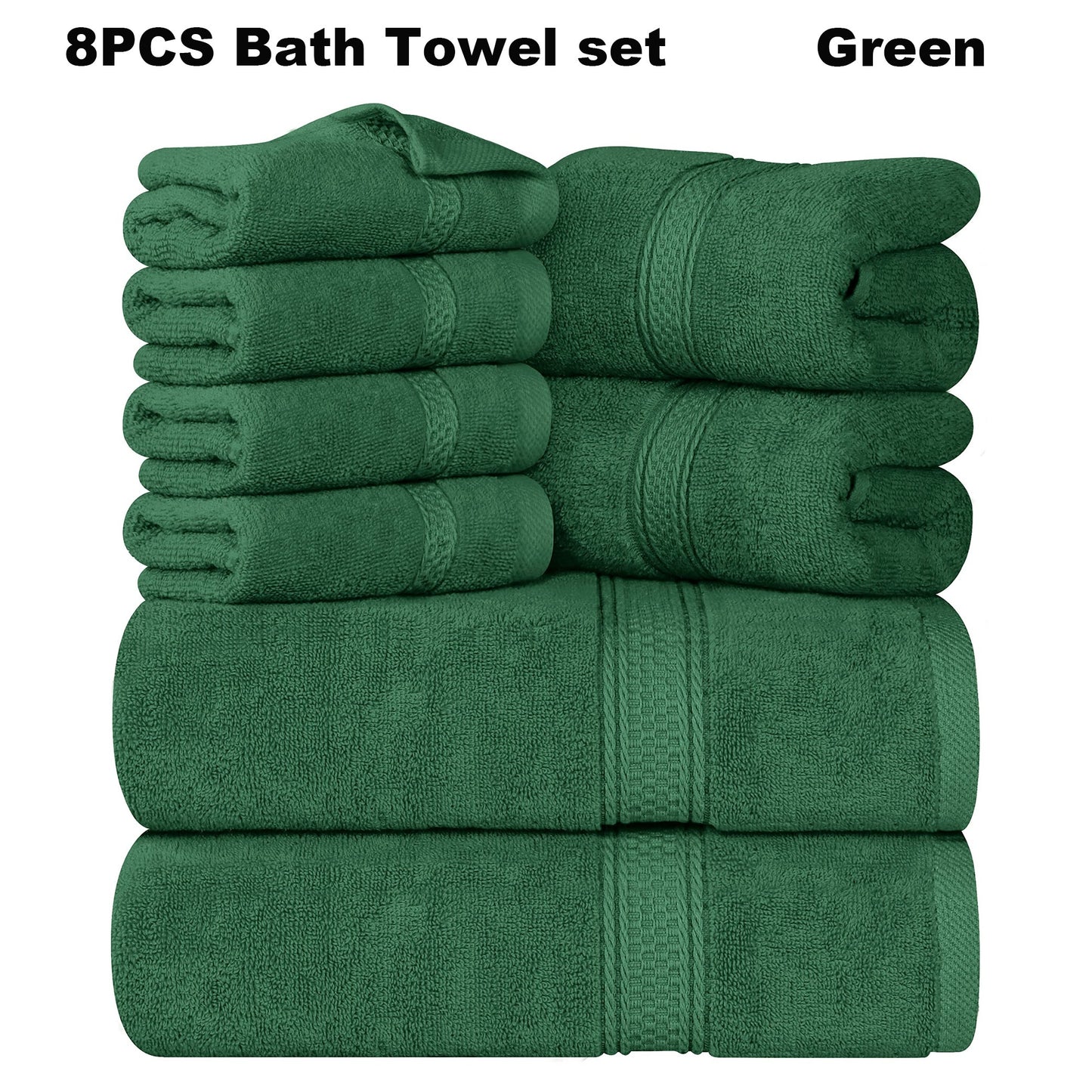 8pcs Luxurious Soft Bath Towel Set for Ultimate Comfort