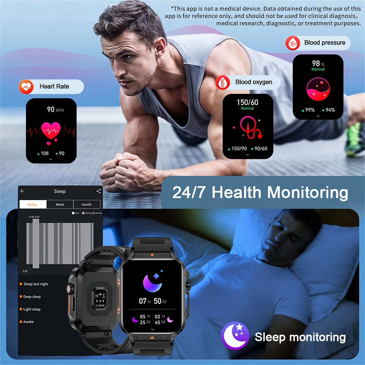 New Smart Watch Outdoor Sports Smartwatch for iPhone Android