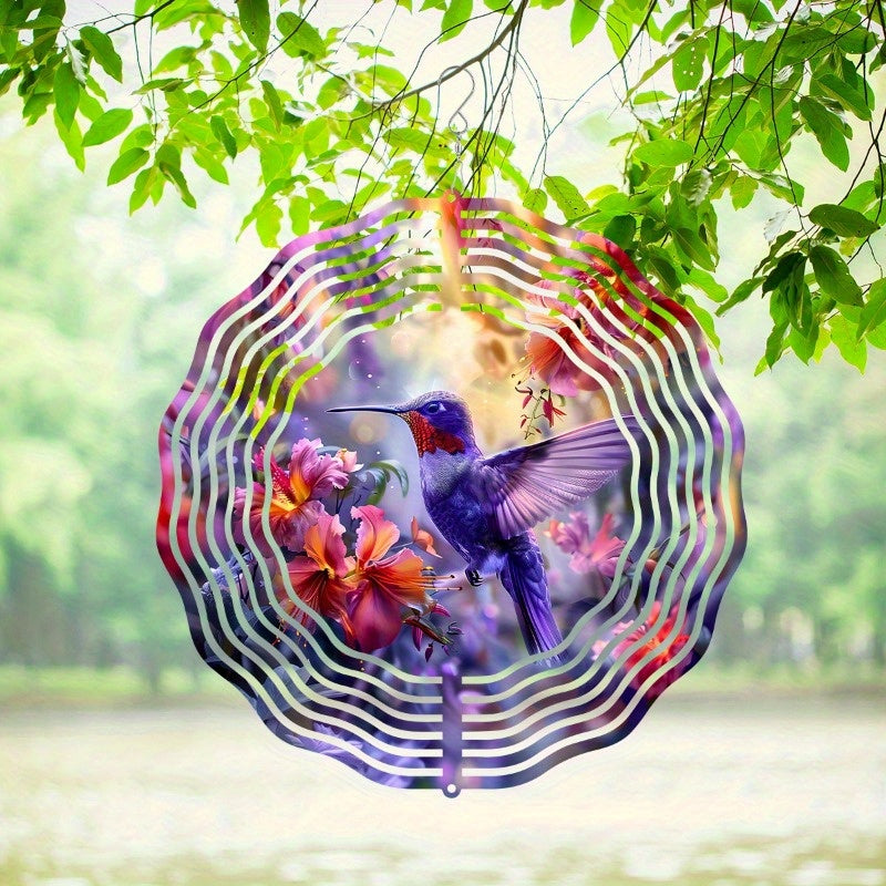 Metal Hummingbird Wind Spinners Indoor Outdoor Decor Art