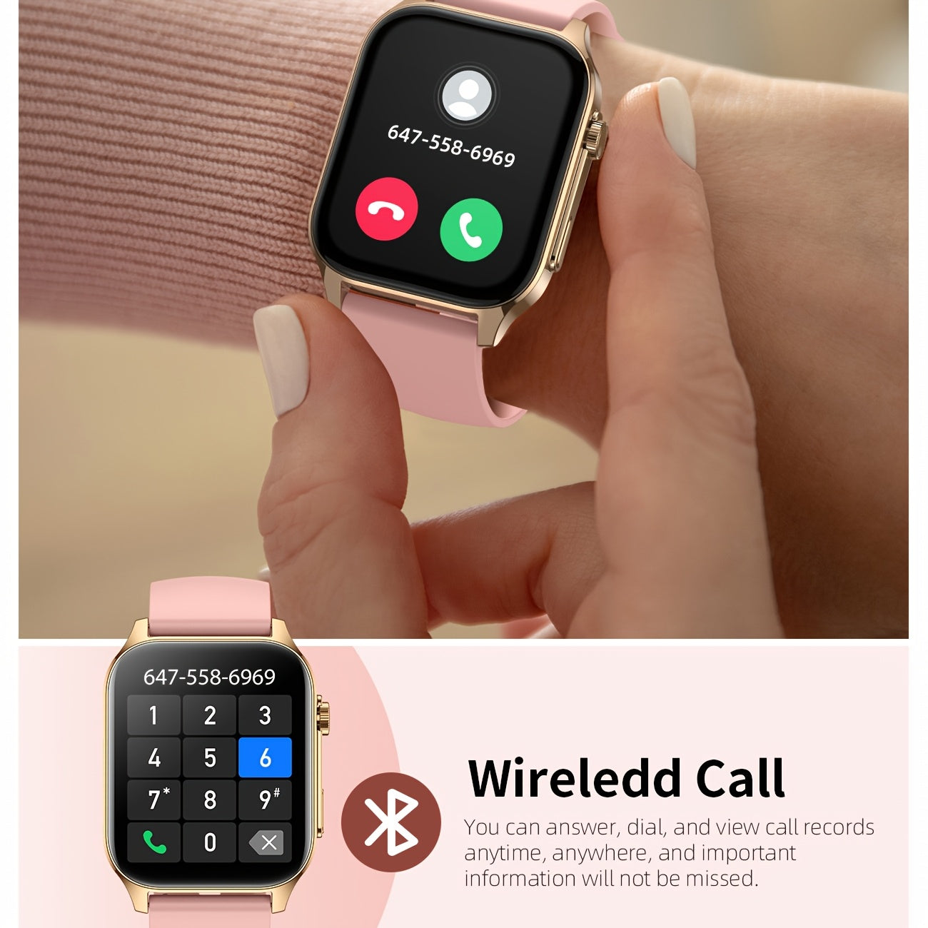 SOUYIE Smart Watch 1.9 Inch HD TFT Screen Fitness Tracker