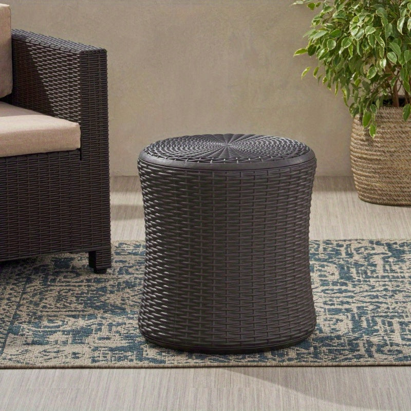 Classic Brown Portable Indoor/Outdoor Patio Side Table