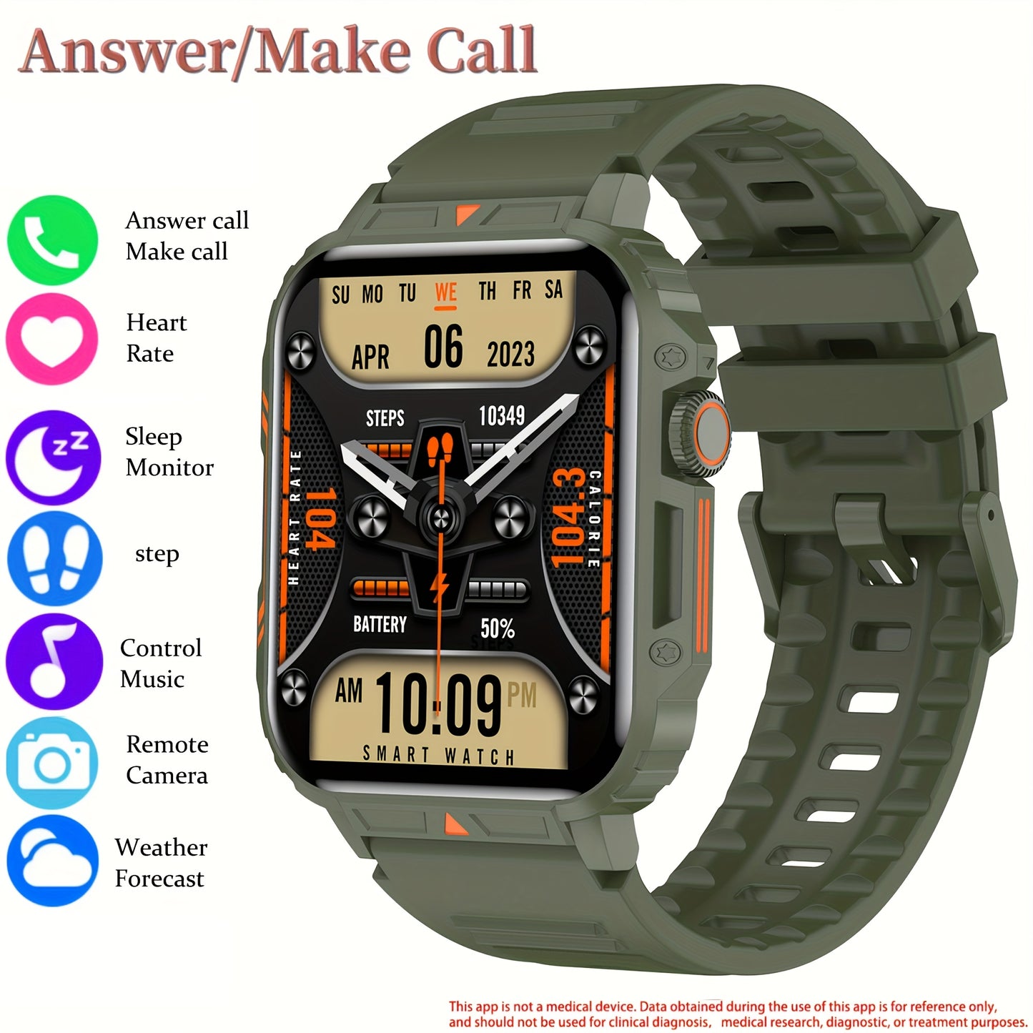 New Smart Watch Outdoor Sports Smartwatch for iPhone Android