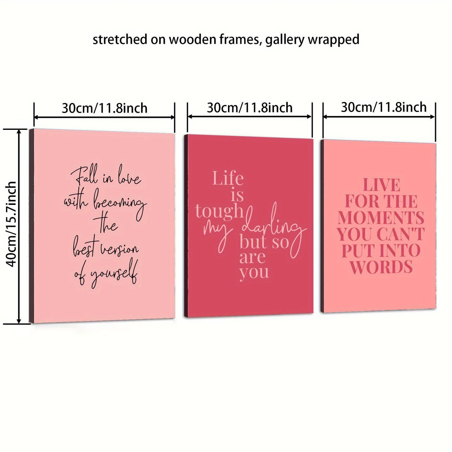 Inspirational Quotes Theme 3pcs Modern Canvas Wall Art
