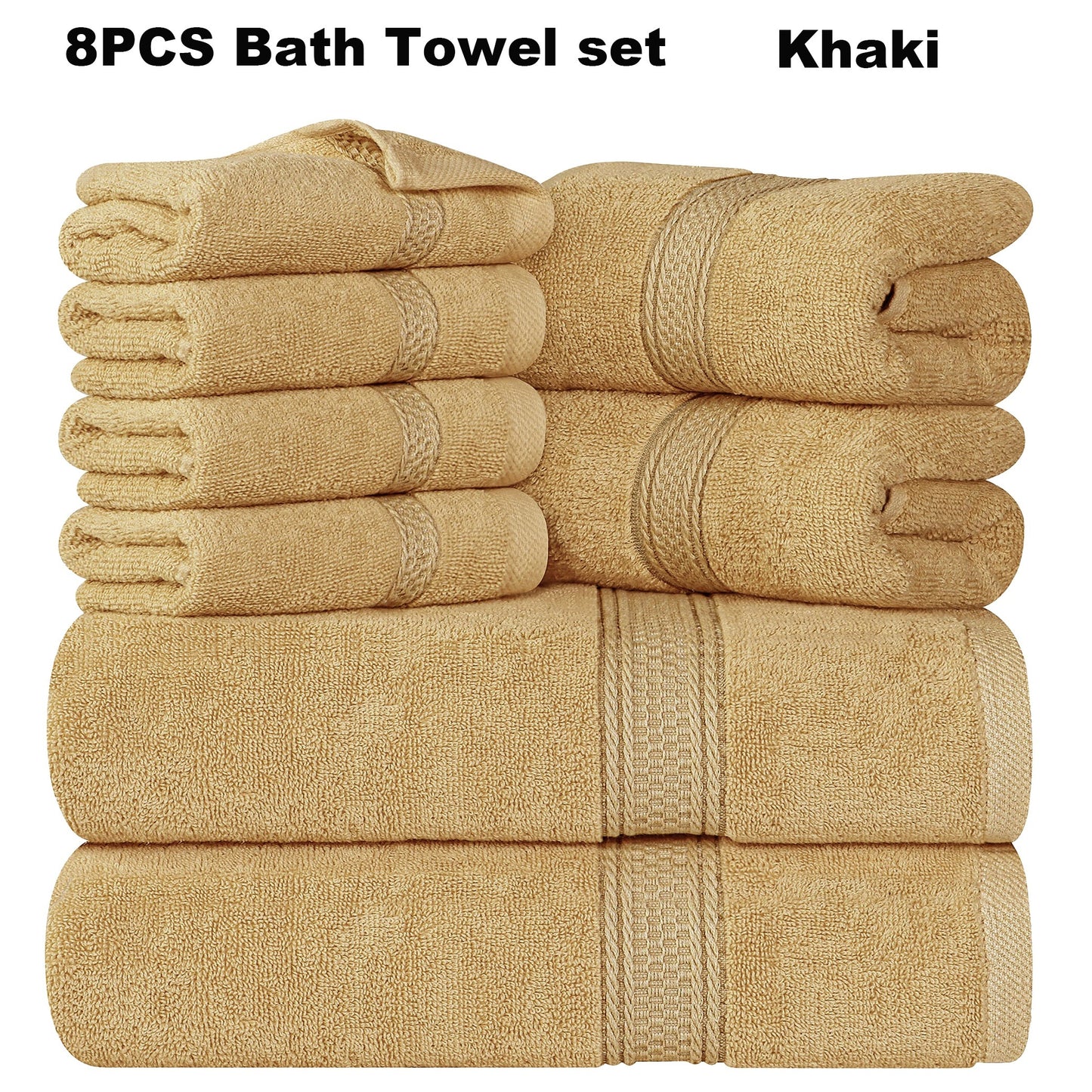8pcs Luxurious Soft Bath Towel Set for Ultimate Comfort
