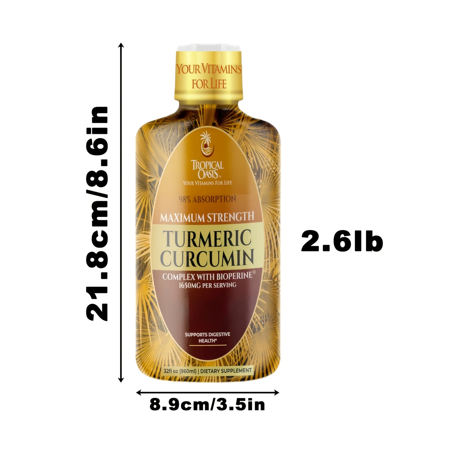 Tropical Oasis Liquid Turmeric Curcumin W/Bioperine Maximum Strength