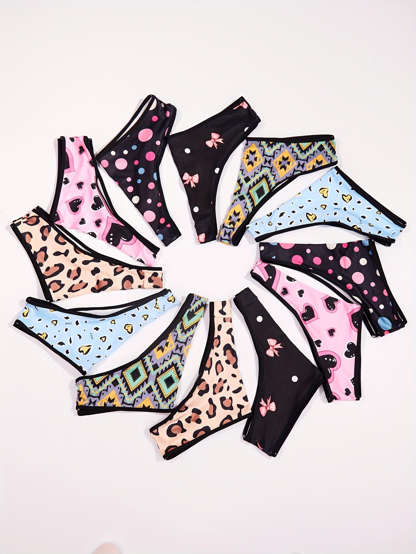 12pcs Plus Size Women's Comfortable Briefs Set
