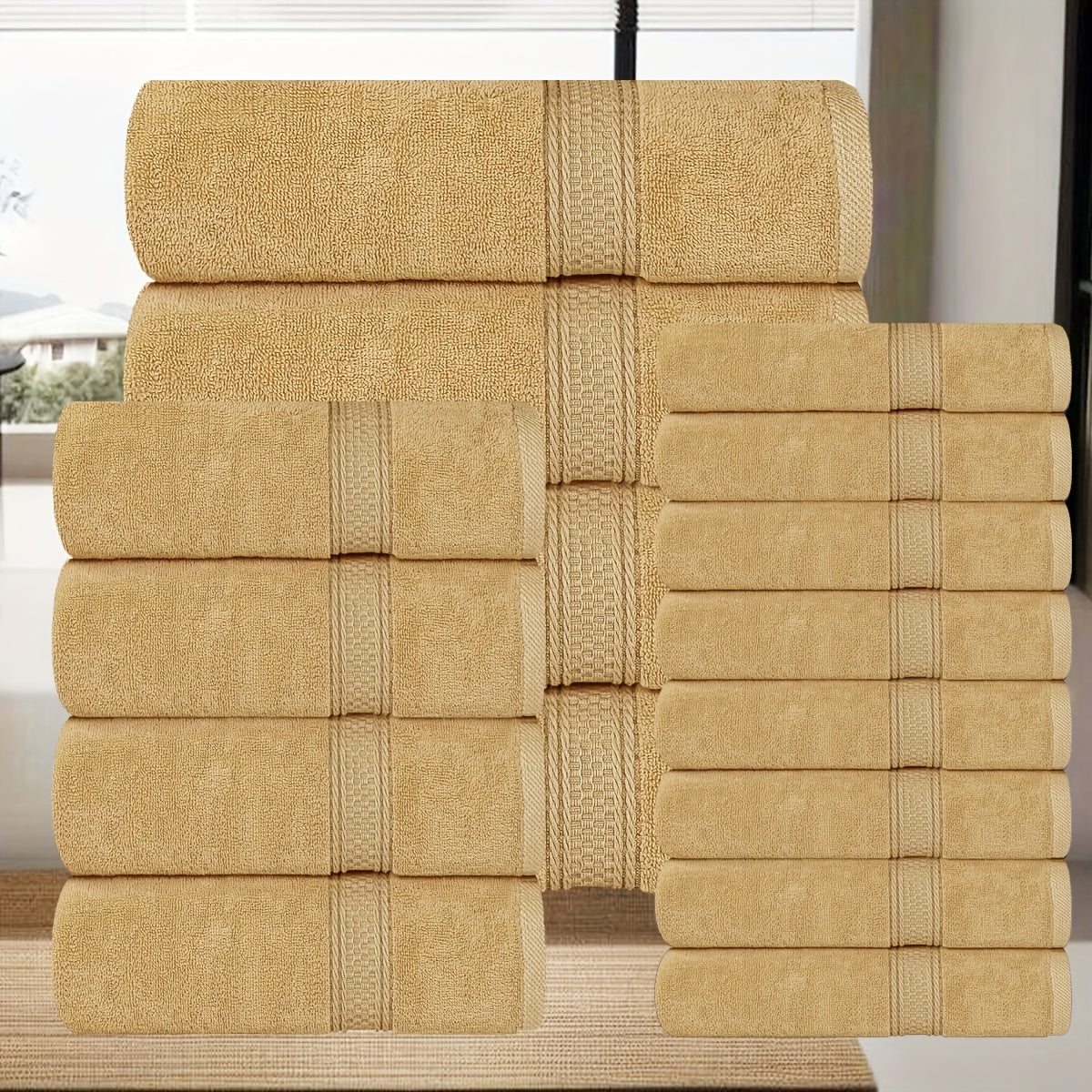 8pcs Luxurious Soft Bath Towel Set for Ultimate Comfort