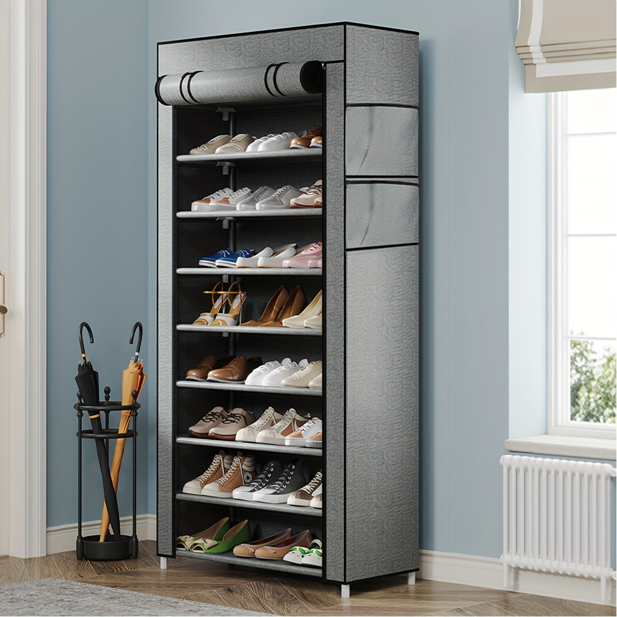 6/8/10 Tier Shoe Organizer with Nonwoven Fabric Cover Cabinet