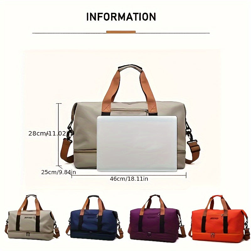 Large Capacity Travel Bag with Wet and Dry Separation Casual Outdoor Tote Women's Fitness Yoga Bag Weekend Overnight Luggage