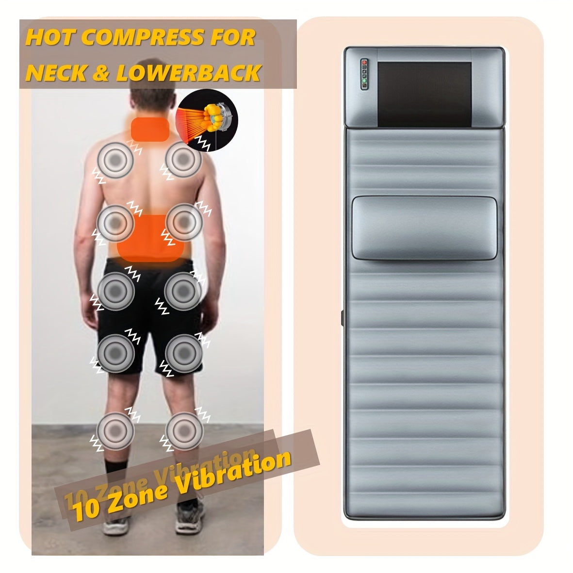 Full Body Massage Mattress With Hot Compress For Neck And Waist