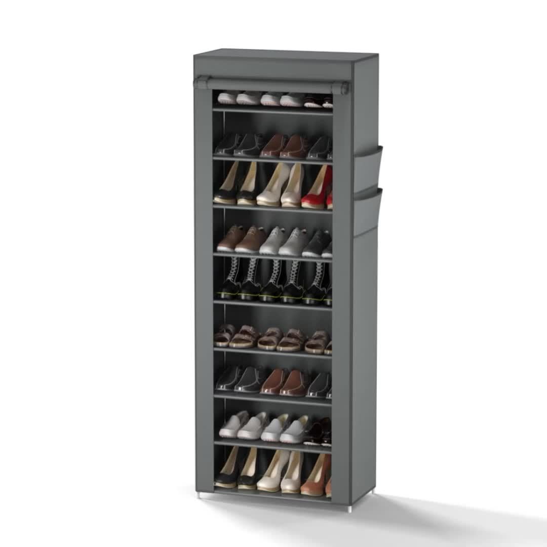 6/8/10 Tier Shoe Organizer with Nonwoven Fabric Cover Cabinet