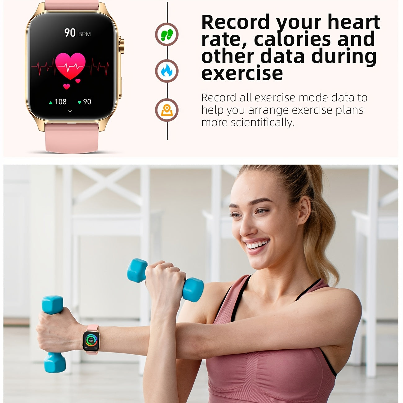 SOUYIE Smart Watch 1.9 Inch HD TFT Screen Fitness Tracker