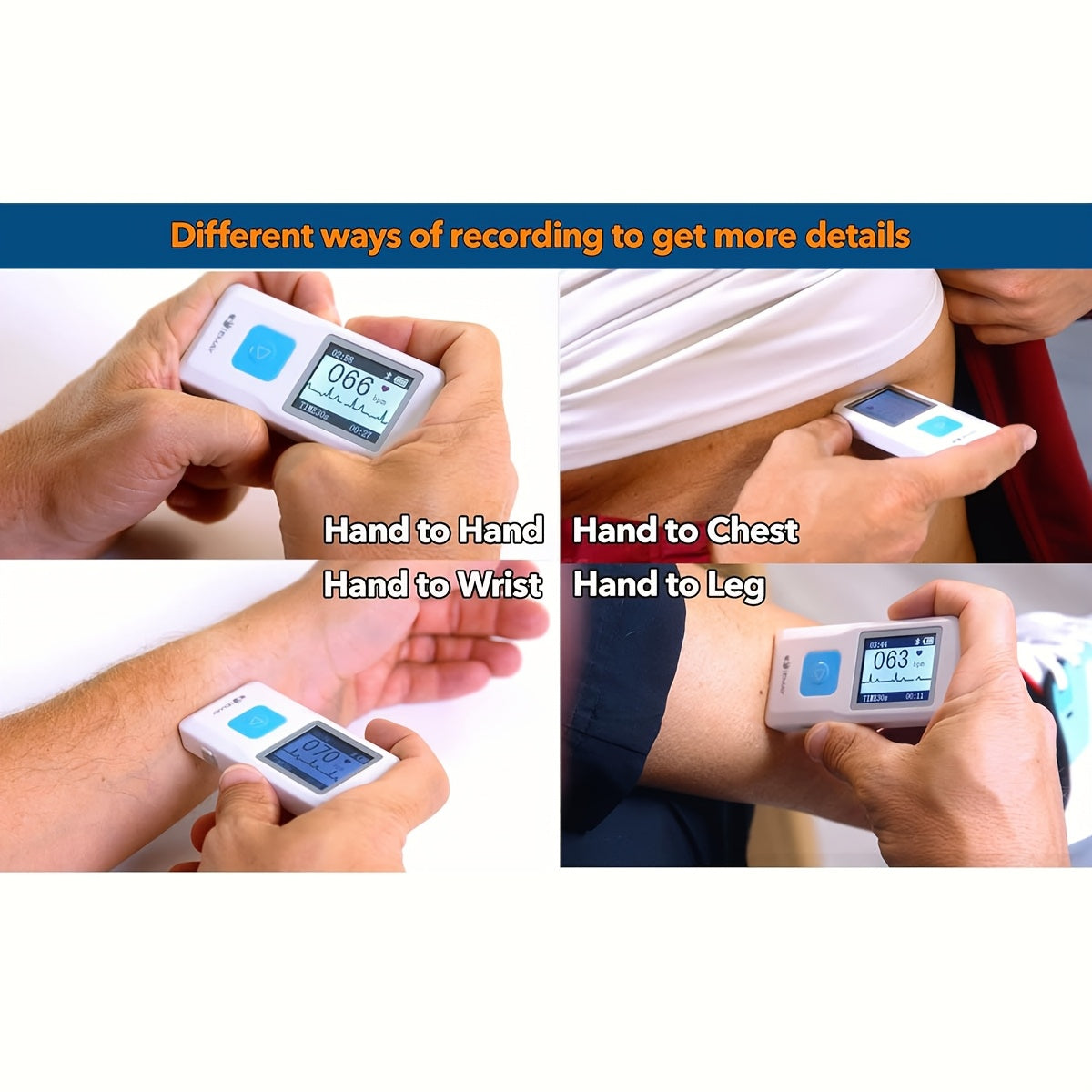 Portable EKG Monitor Instant ECG Heart Rate Monitor Compact Design