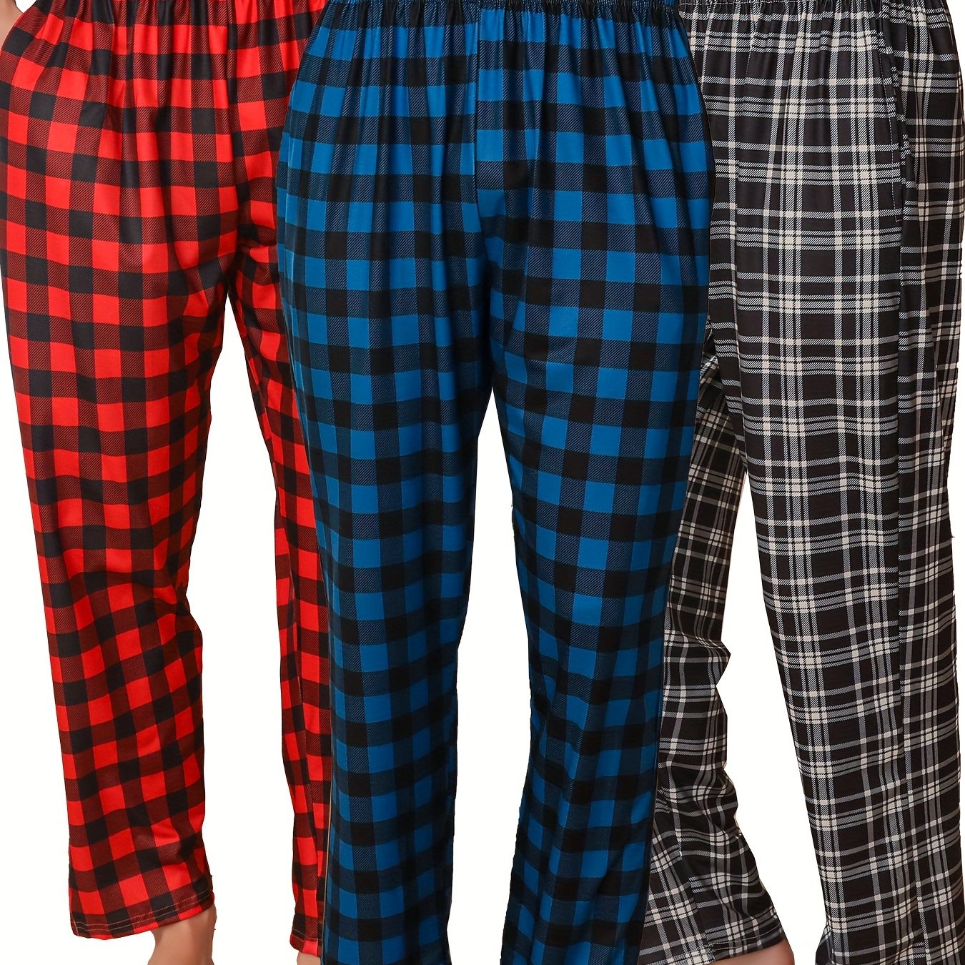 3pcs Mens Pajama Pants Loungewear Sleepwear Pijama