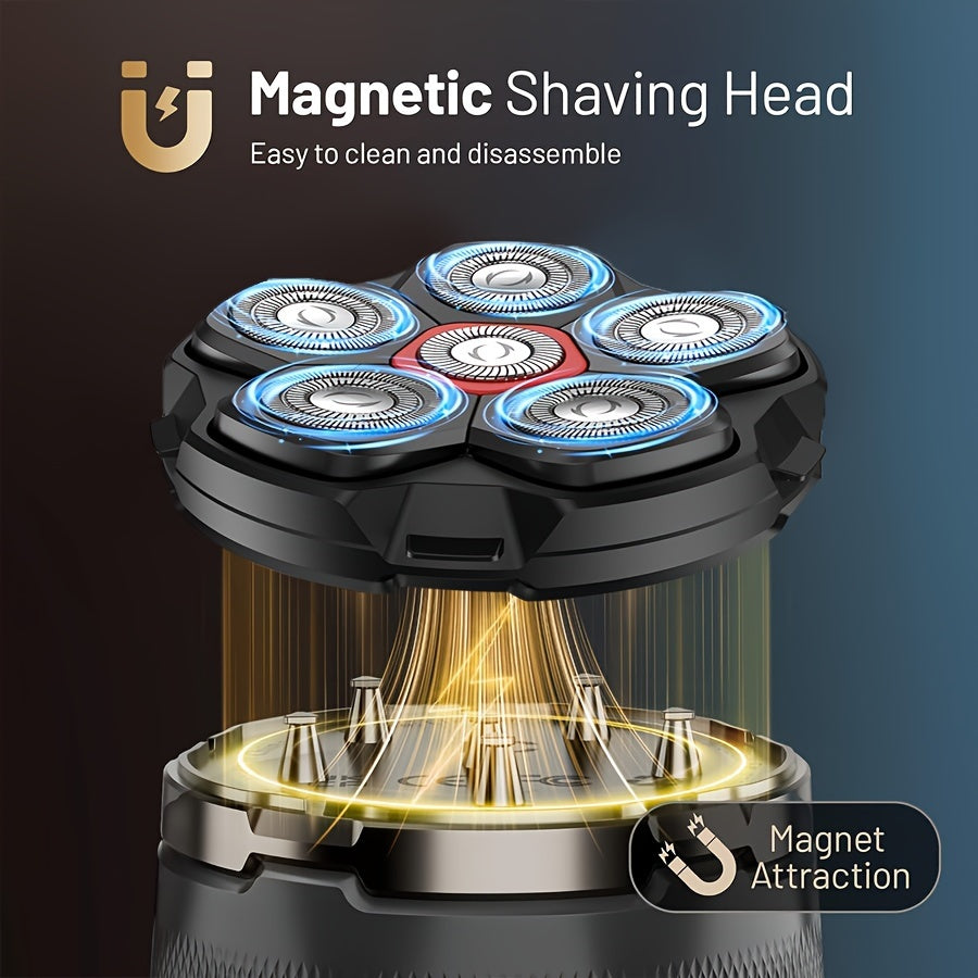 Men's Electric Shaver, 10000 RPM 6D Magnetic Razor, IPX8