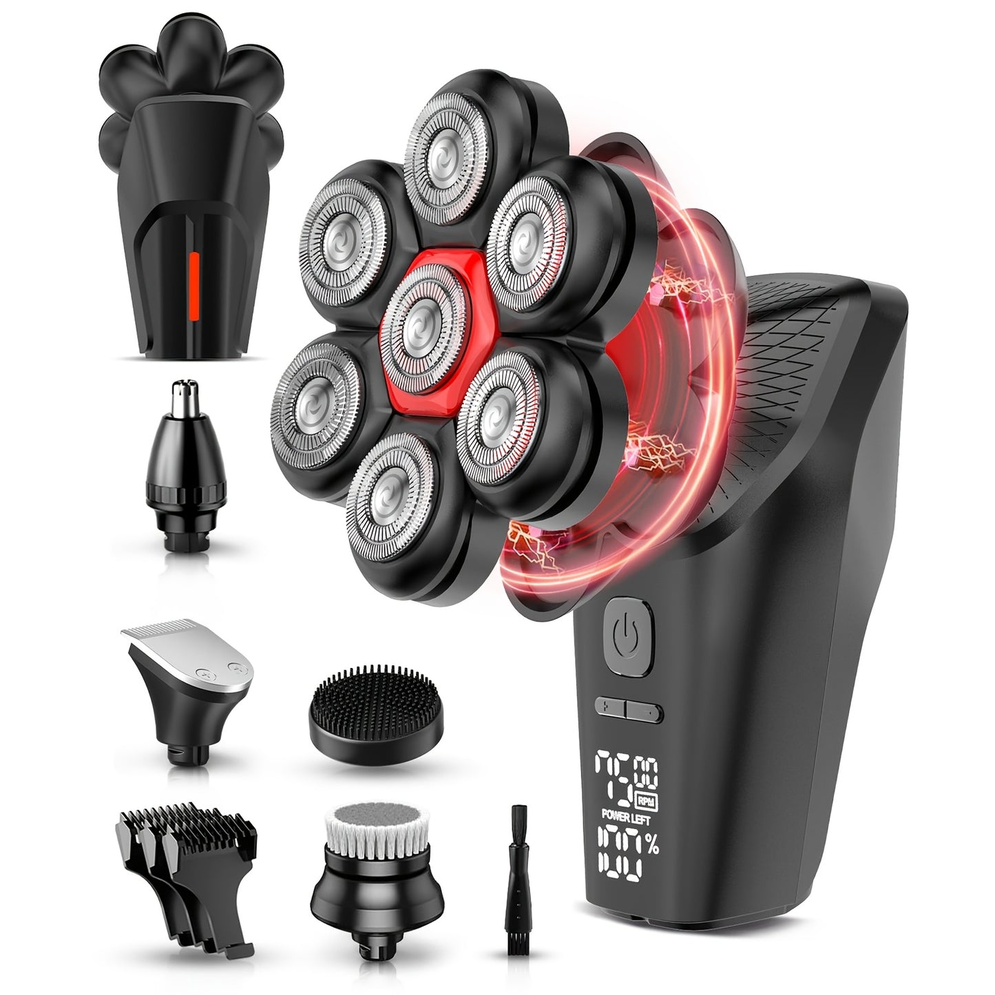 Men's Electric Shaver, 10000 RPM 6D Magnetic Razor, IPX8