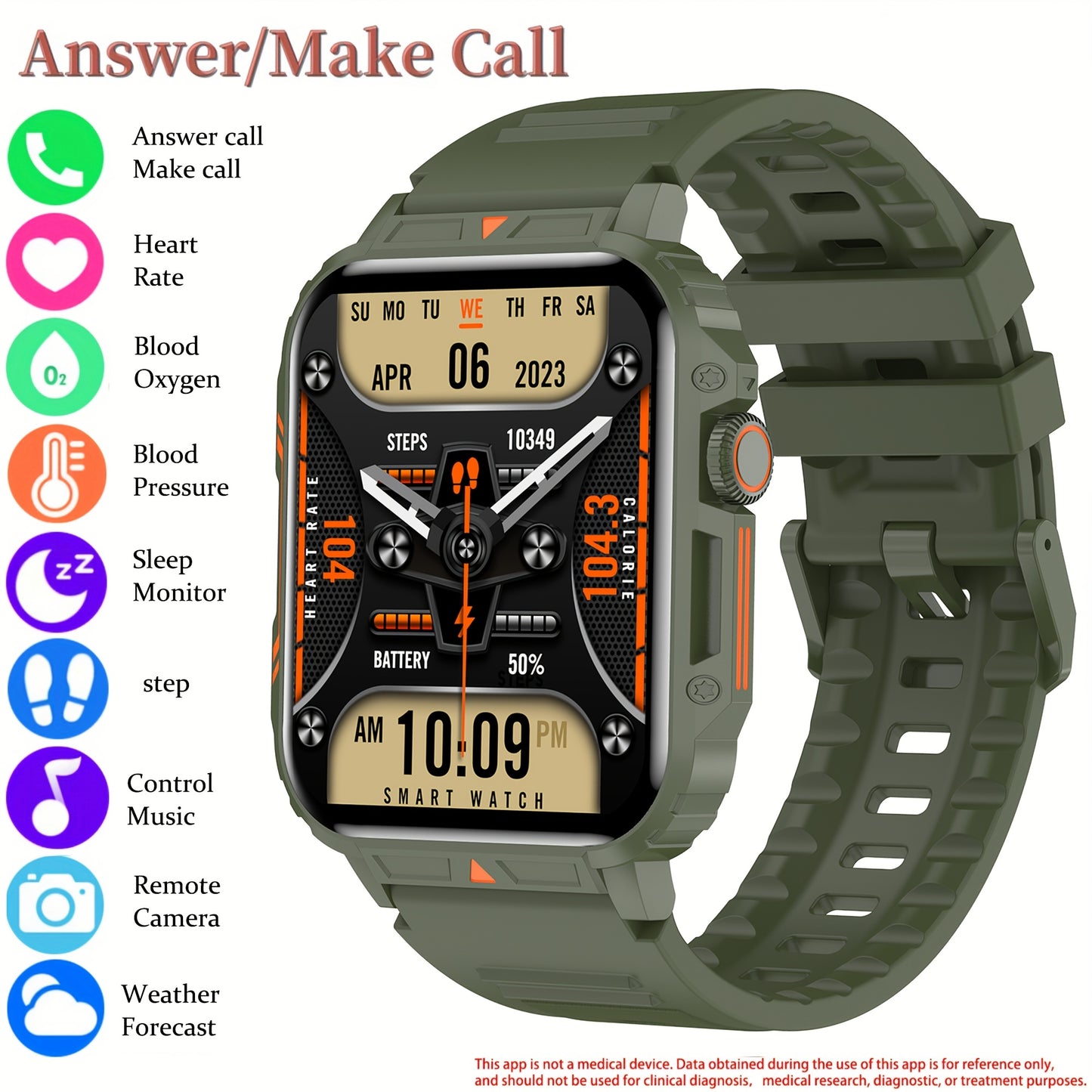 New Smart Watch Outdoor Sports Smartwatch for iPhone Android