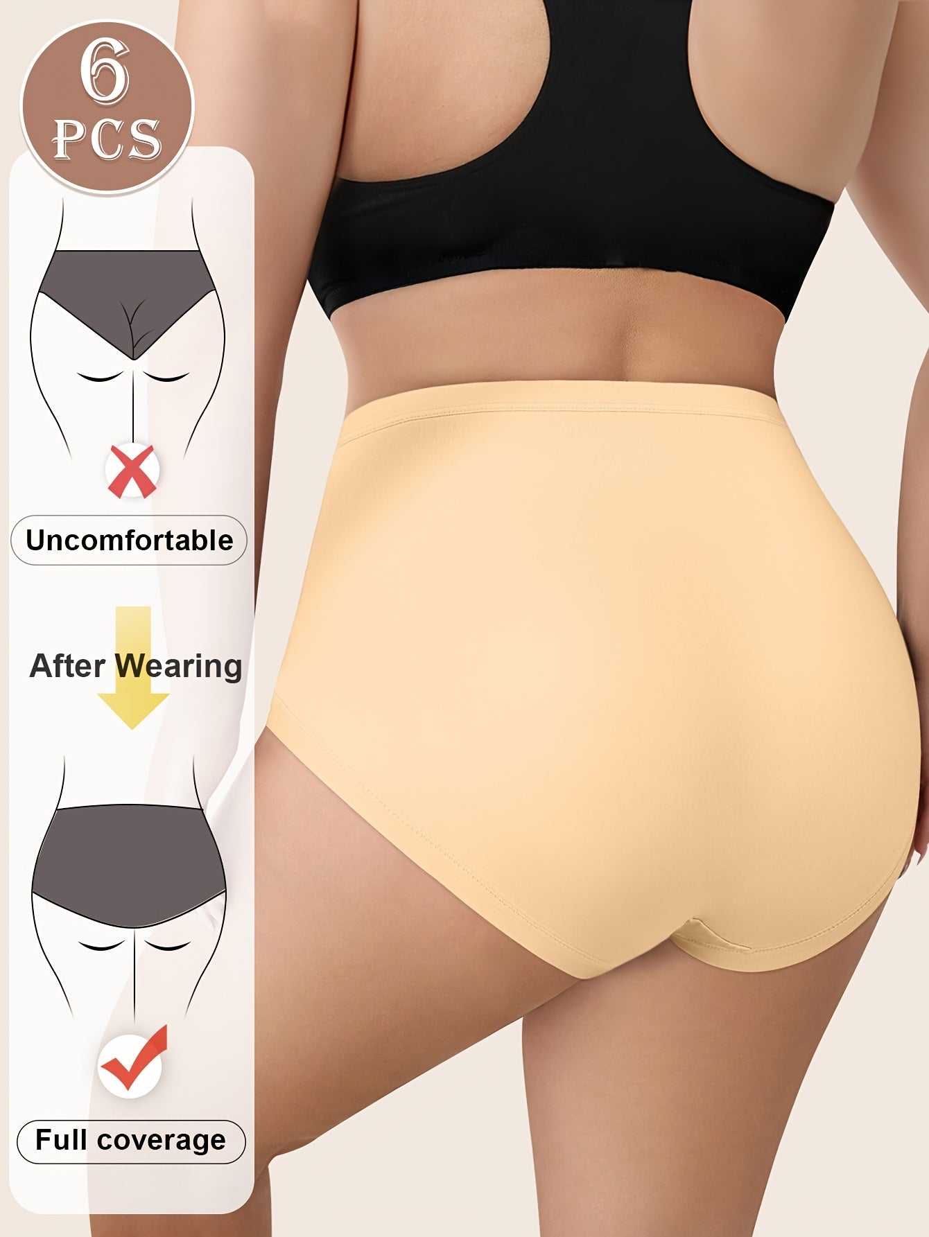 Soft Plus Size Women's Elegant Panties, with Solid Contrast Lace