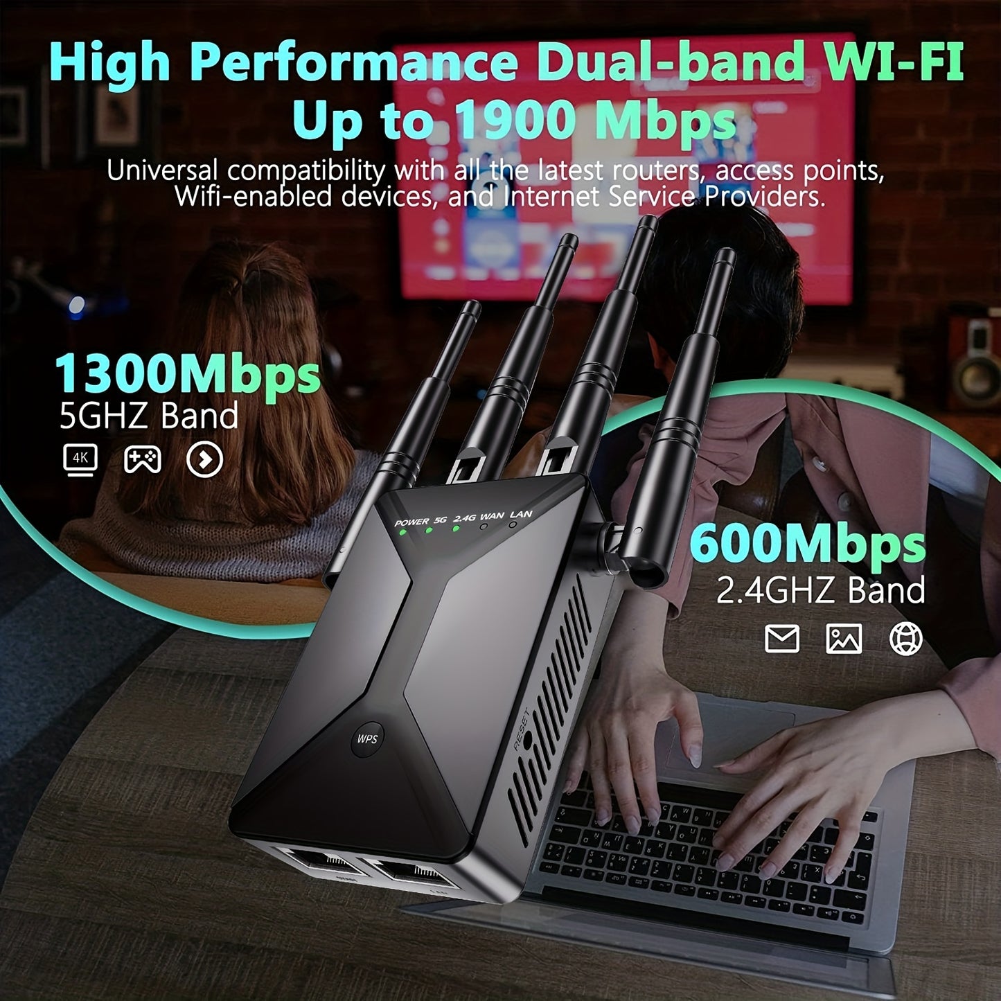 Ultra-Powerful WiFi Extender Signal Booster for 130 Devices