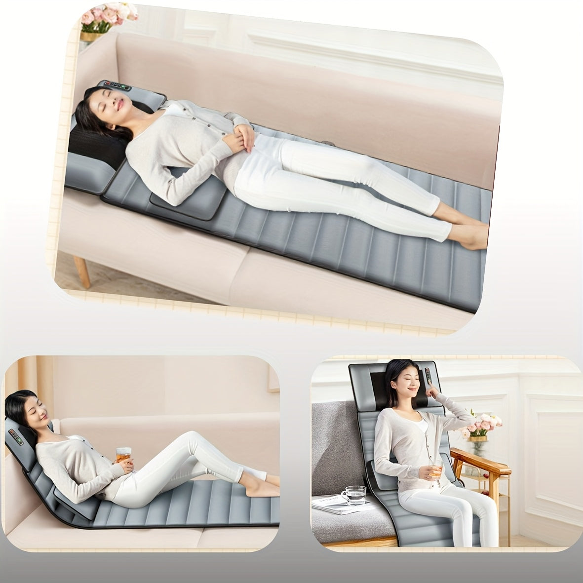 Full Body Massage Mattress With Hot Compress For Neck And Waist