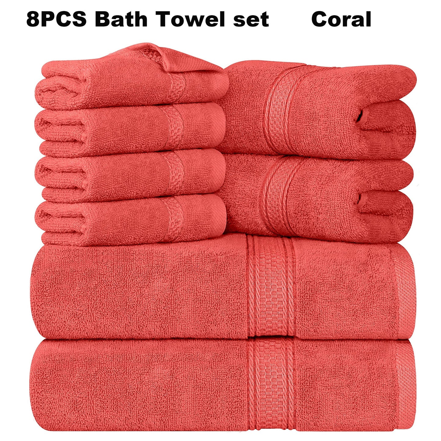 8pcs Luxurious Soft Bath Towel Set for Ultimate Comfort