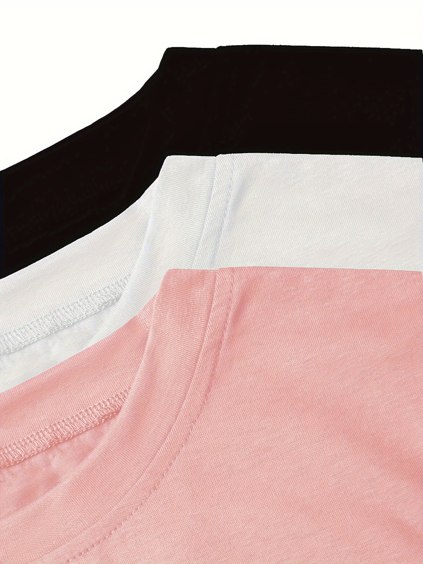 3 Packs Letter Print Crew Neck Tee for Women - Casual T-Shirts