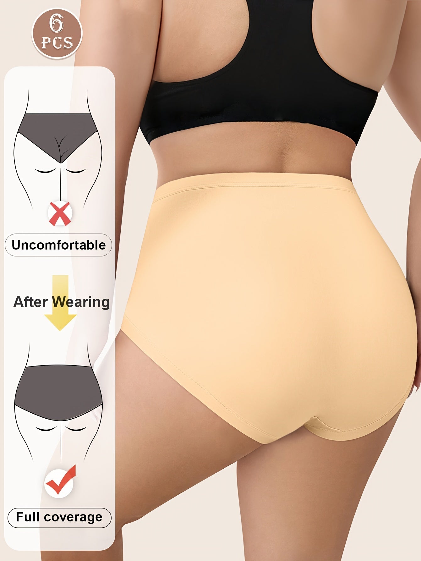 Soft Plus Size Women's Elegant Panties, with Solid Contrast Lace