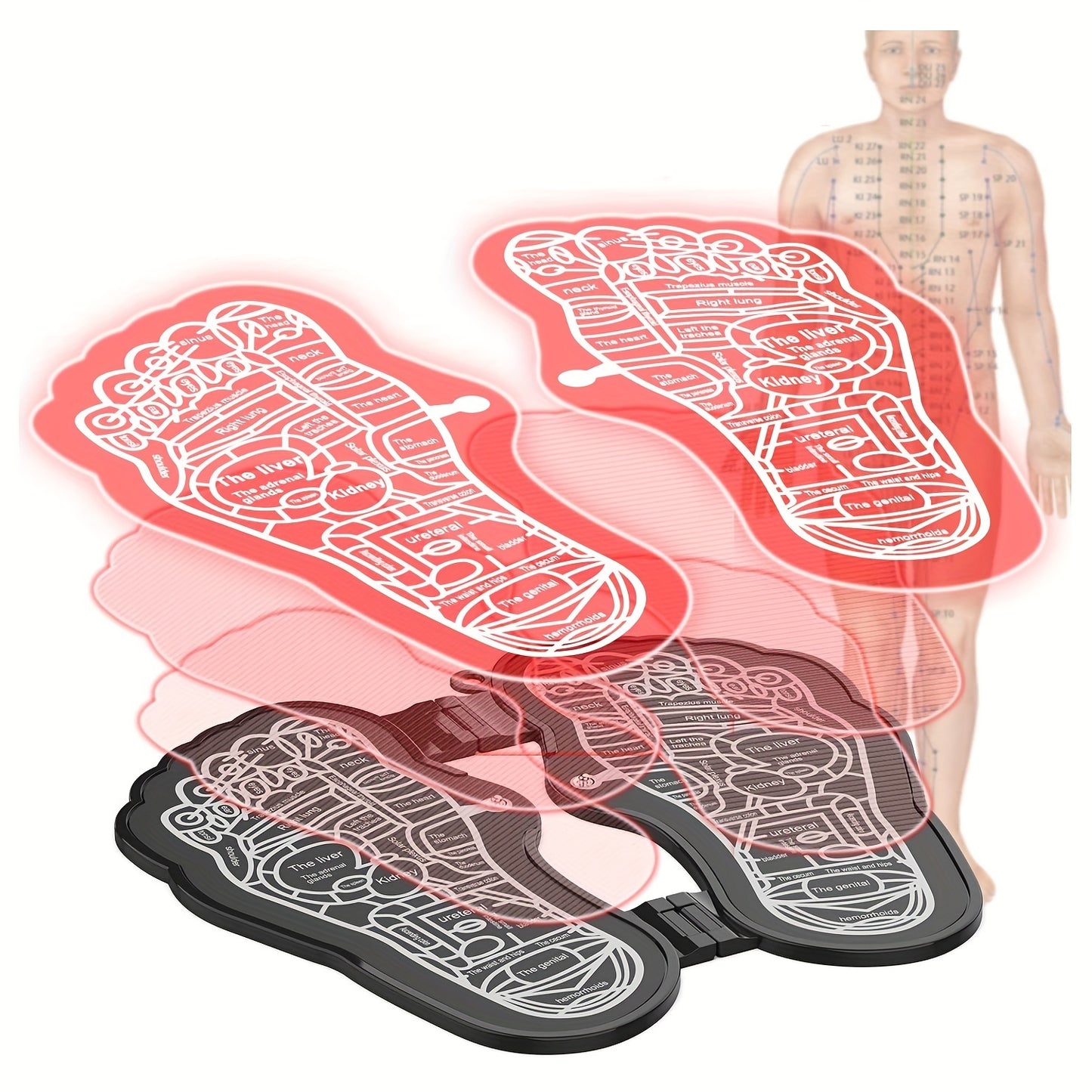 EMS Foot Massager TENS Massager Foldable Portable 8 Modes 19 Intensities