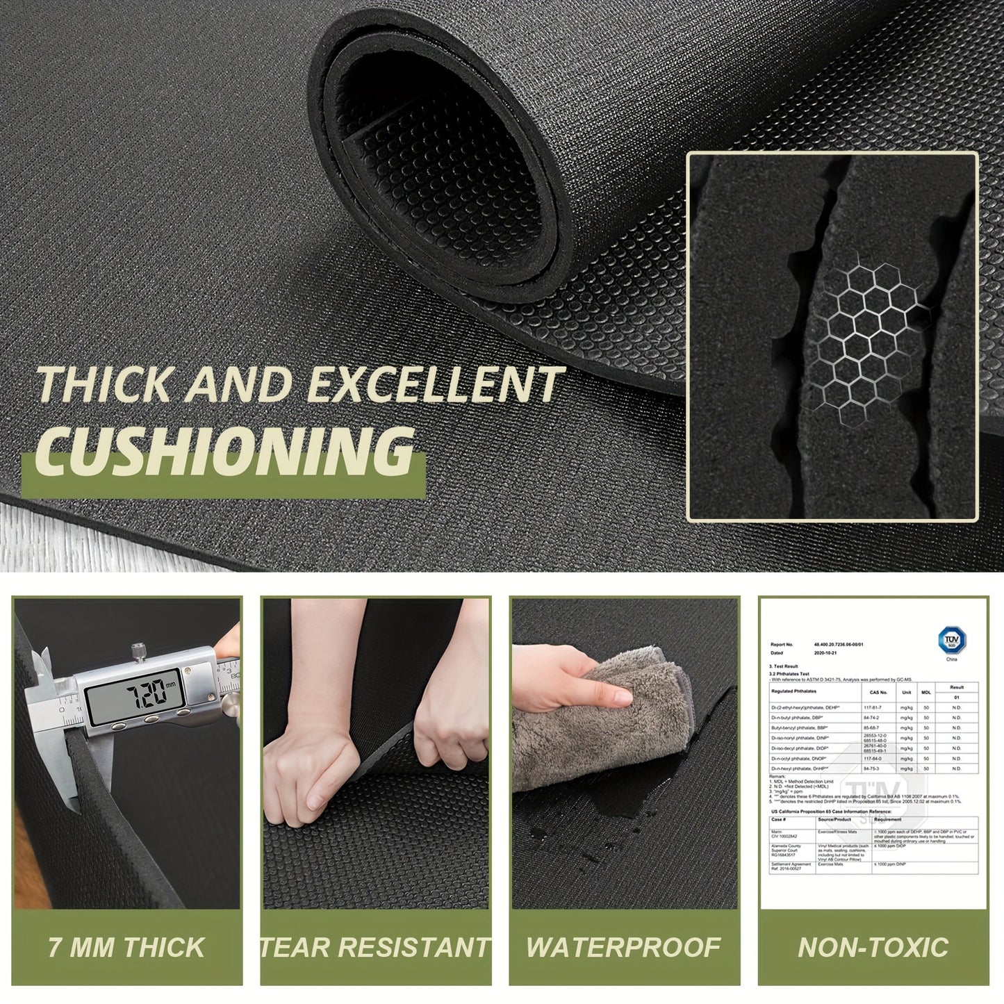 10'x6' Thick Exercise Workout Mat for Home Gym Fitness