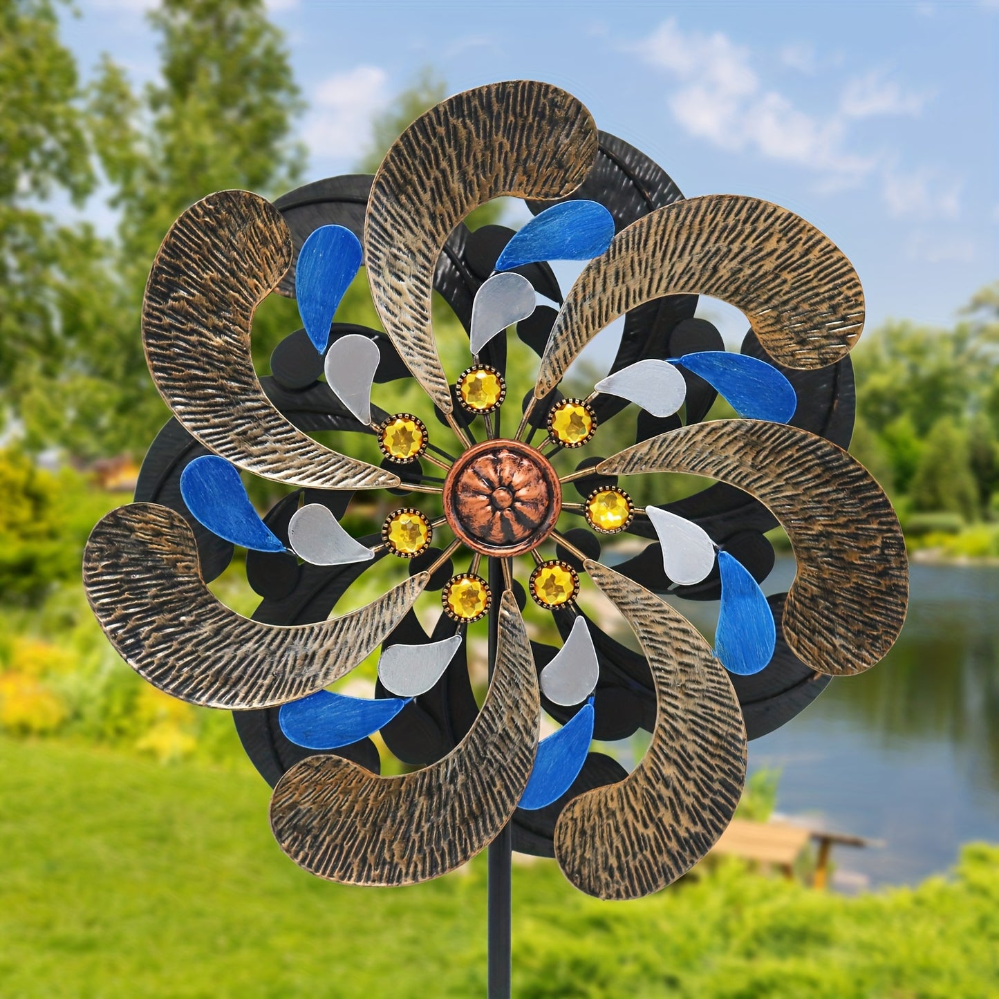 Outdoor Wind Spinner with Ground Stake No Electricity Needed