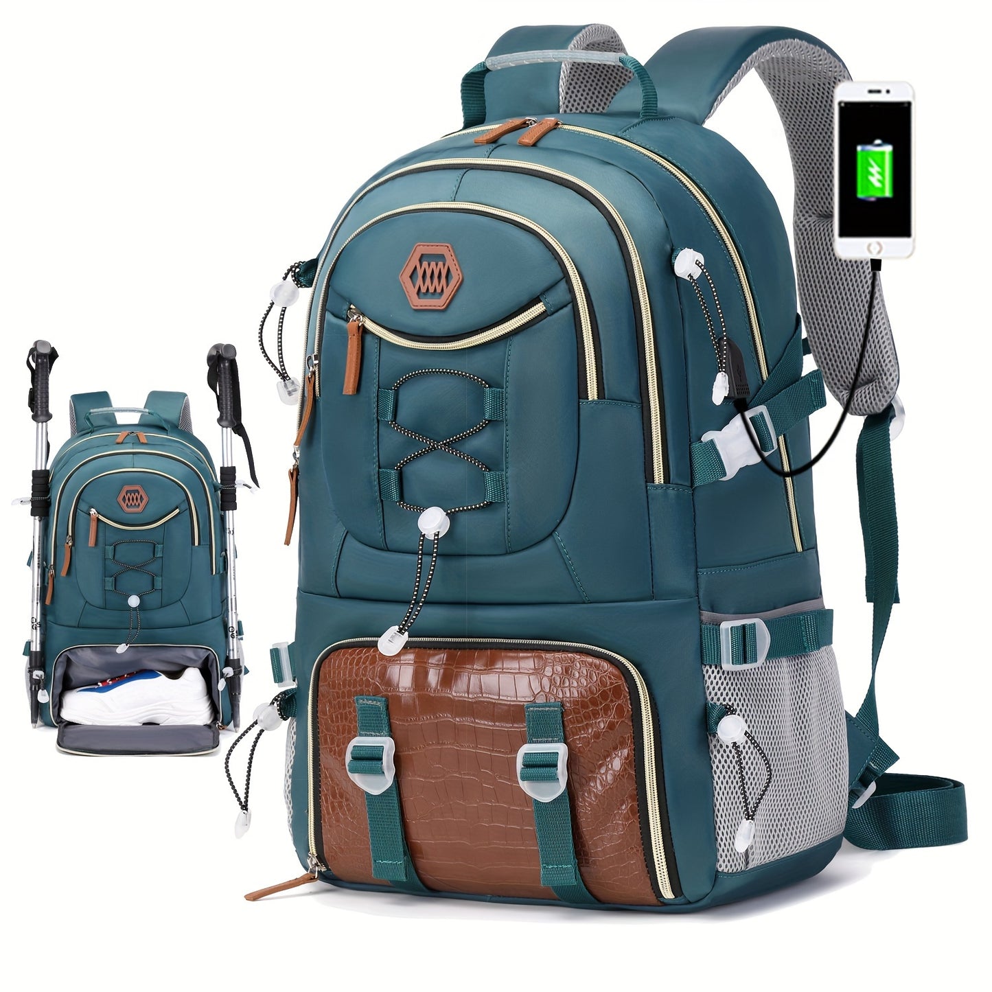 Lightweight 40L Travel Backpack with USB Charging Port