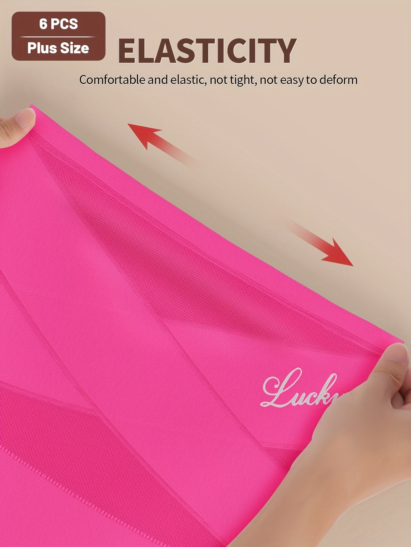 6-Pack Large Size High Waist Tummy Control Underwear