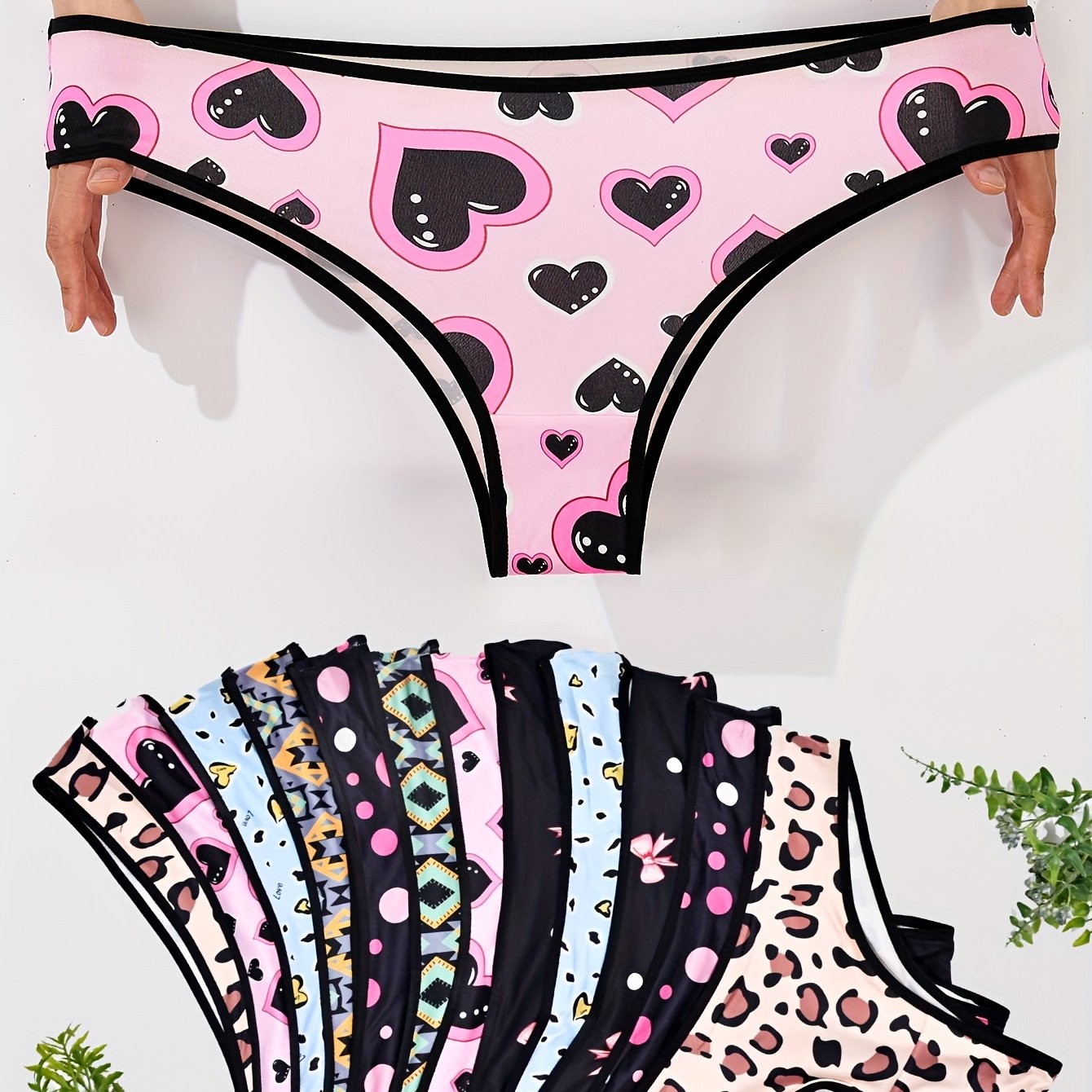 12pcs Plus Size Women's Comfortable Briefs Set