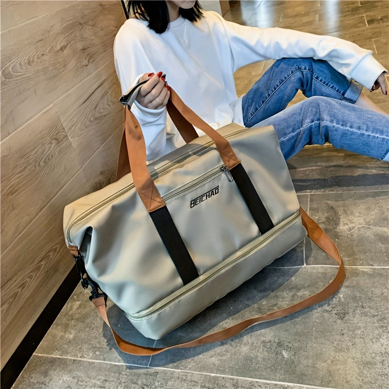 Large Capacity Travel Bag with Wet and Dry Separation Casual Outdoor Tote Women's Fitness Yoga Bag Weekend Overnight Luggage