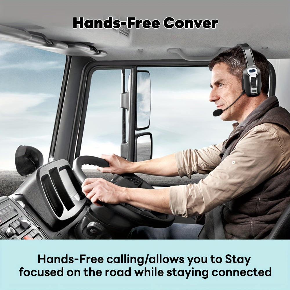 New Wireless Headset with Microphone AI Noise Canceling Trucker Headset 164ft Range 65 Hours Battery Life Work from Home Truck Driver Computer