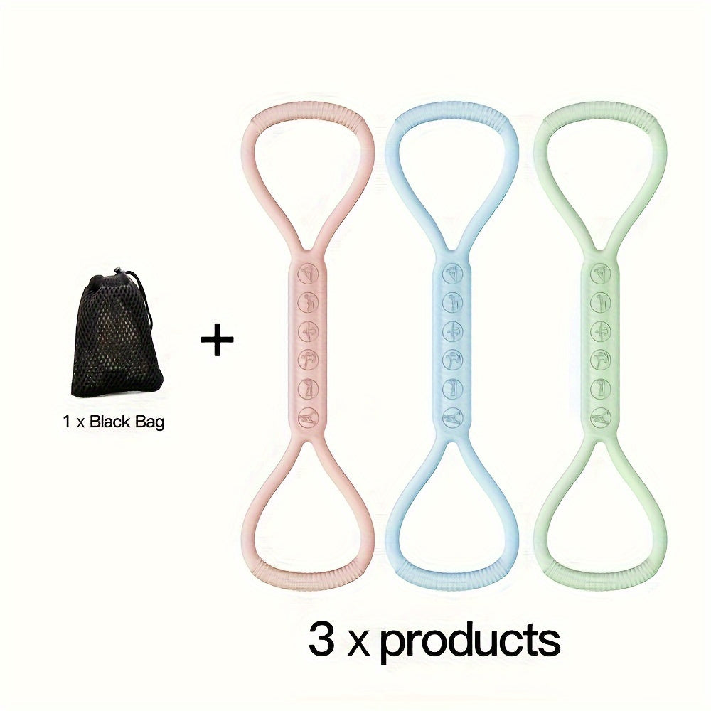 3pcs Silicone Resistance Band Set for Full Body Workout