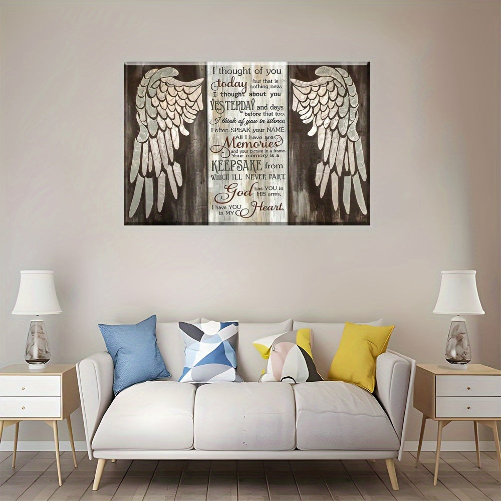 1pc Angel Wings Canvas Art Wooden Inner Frame Bedroom Frame