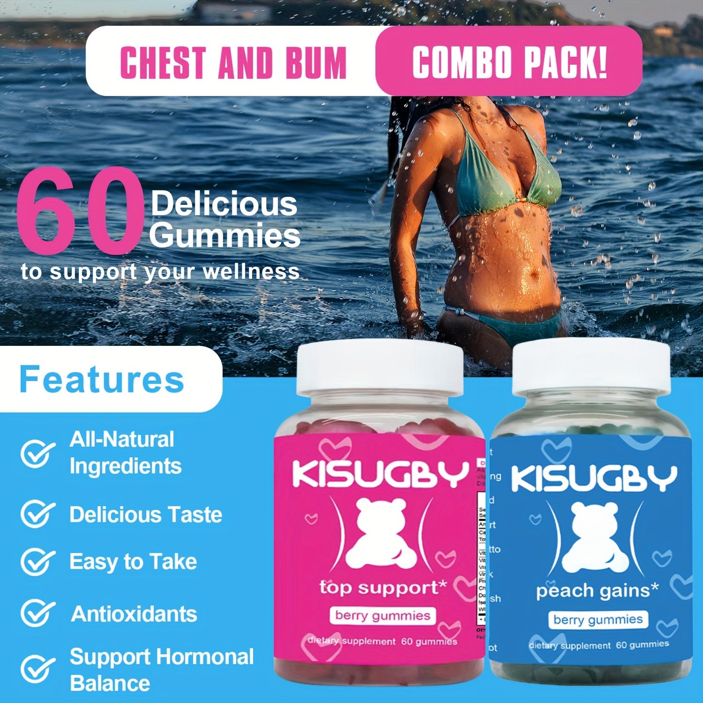 Fenugreek Gummies with Vitamin E KISUGBY Multivitamin Candy