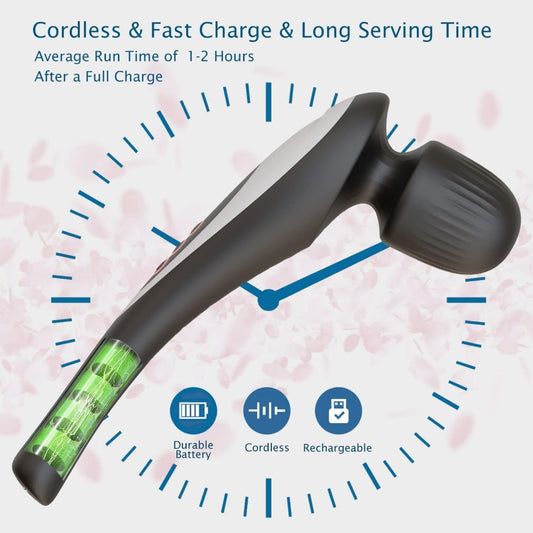 Cordless Rechargeable Muscle Massager Stick with 20 Patterns
