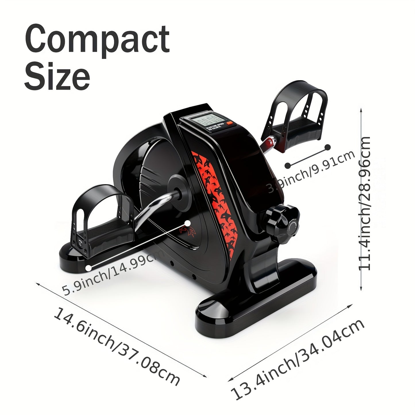 Pedal Exercise Bike Mini Elliptical Multi Functional Trainer