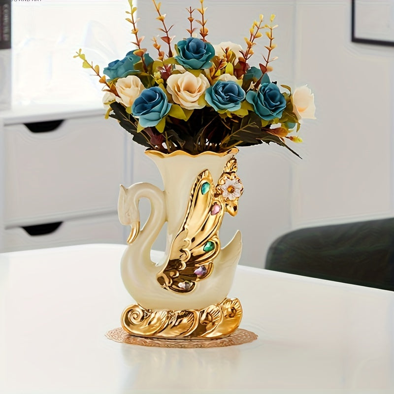 2pcs Vase Ceramic Living Room European Style Creative Flower Arrangement