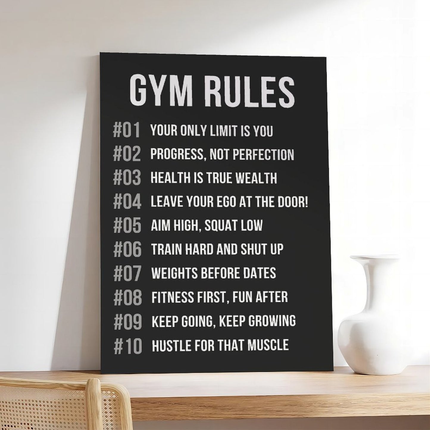 Motivational Gym Rules Sign Poster Inspirational Fitness Quote