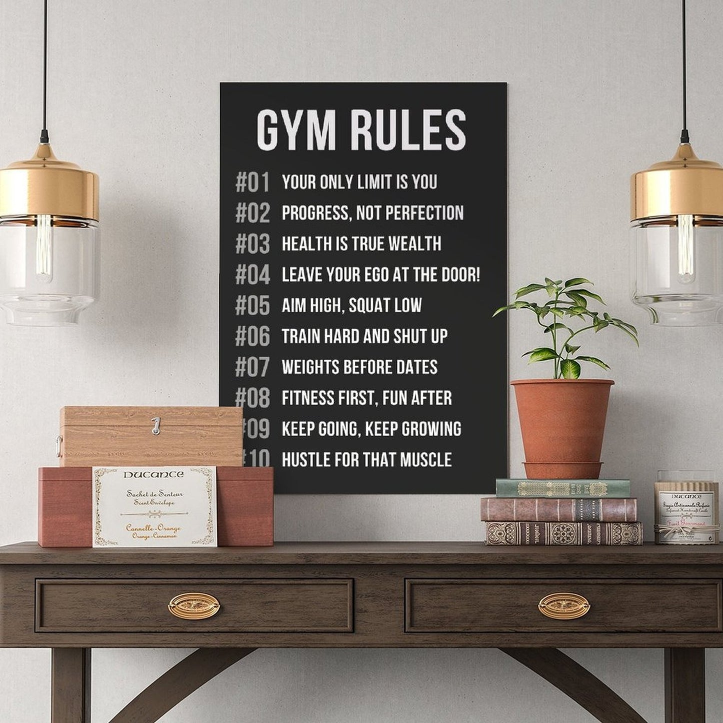 Motivational Gym Rules Sign Poster Inspirational Fitness Quote
