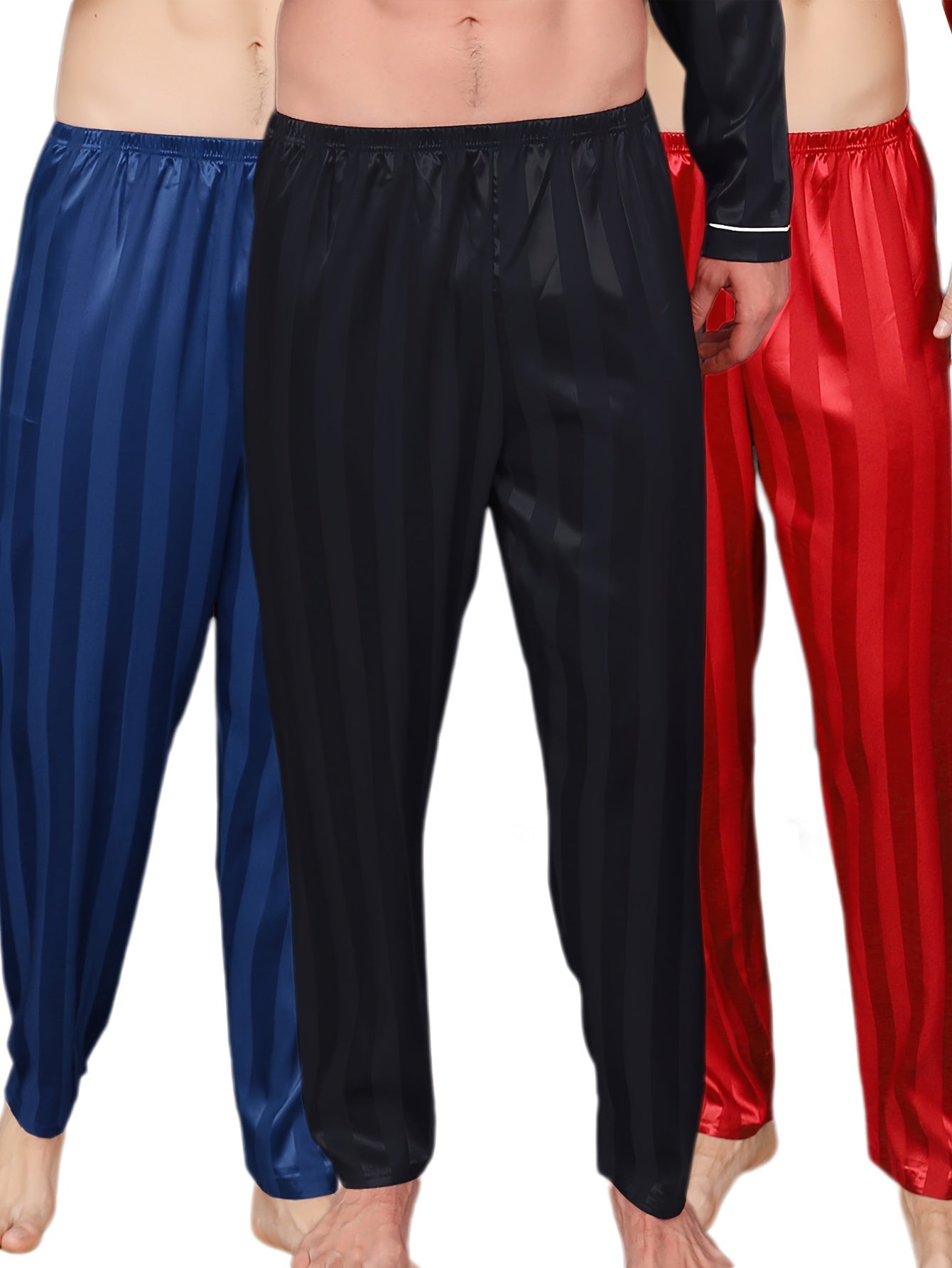 3pcs Mens Pajama Pants Loungewear Sleepwear Pijama