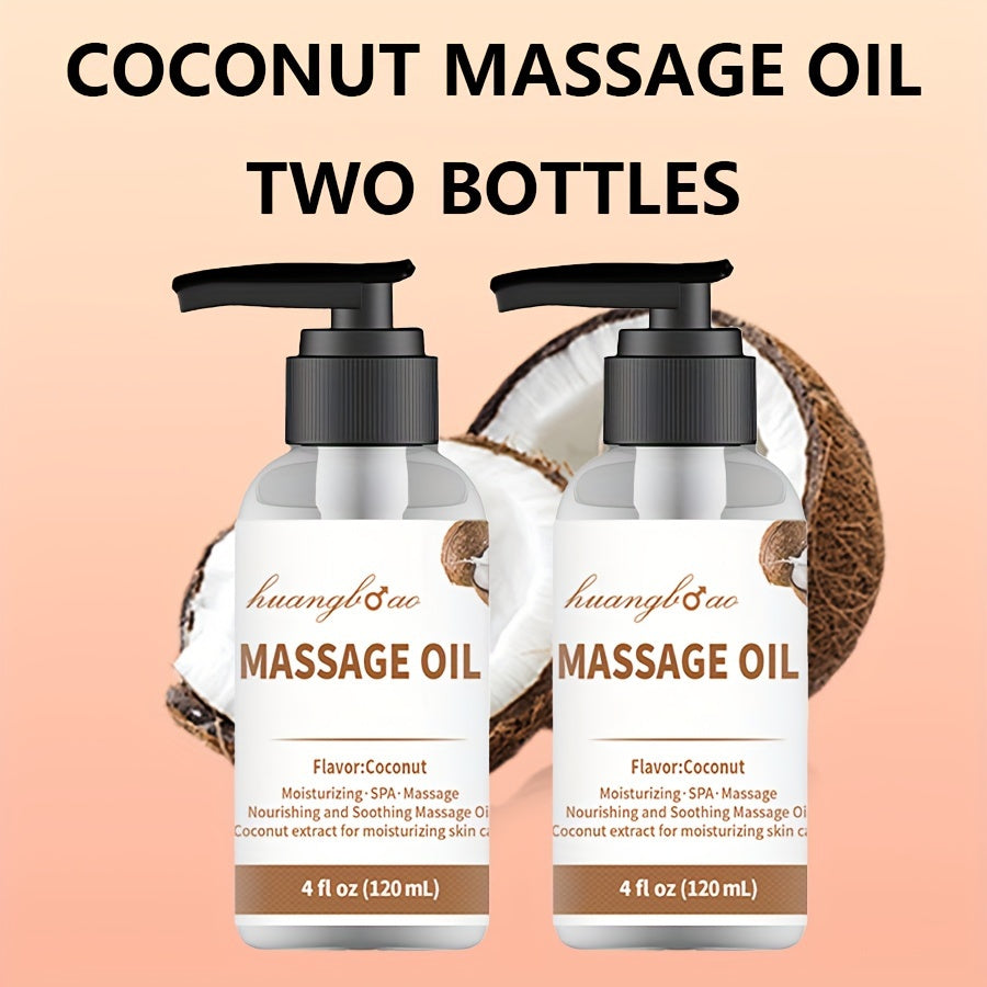 2pcs Coconut Massage Oil - Sensual Full Body Glide