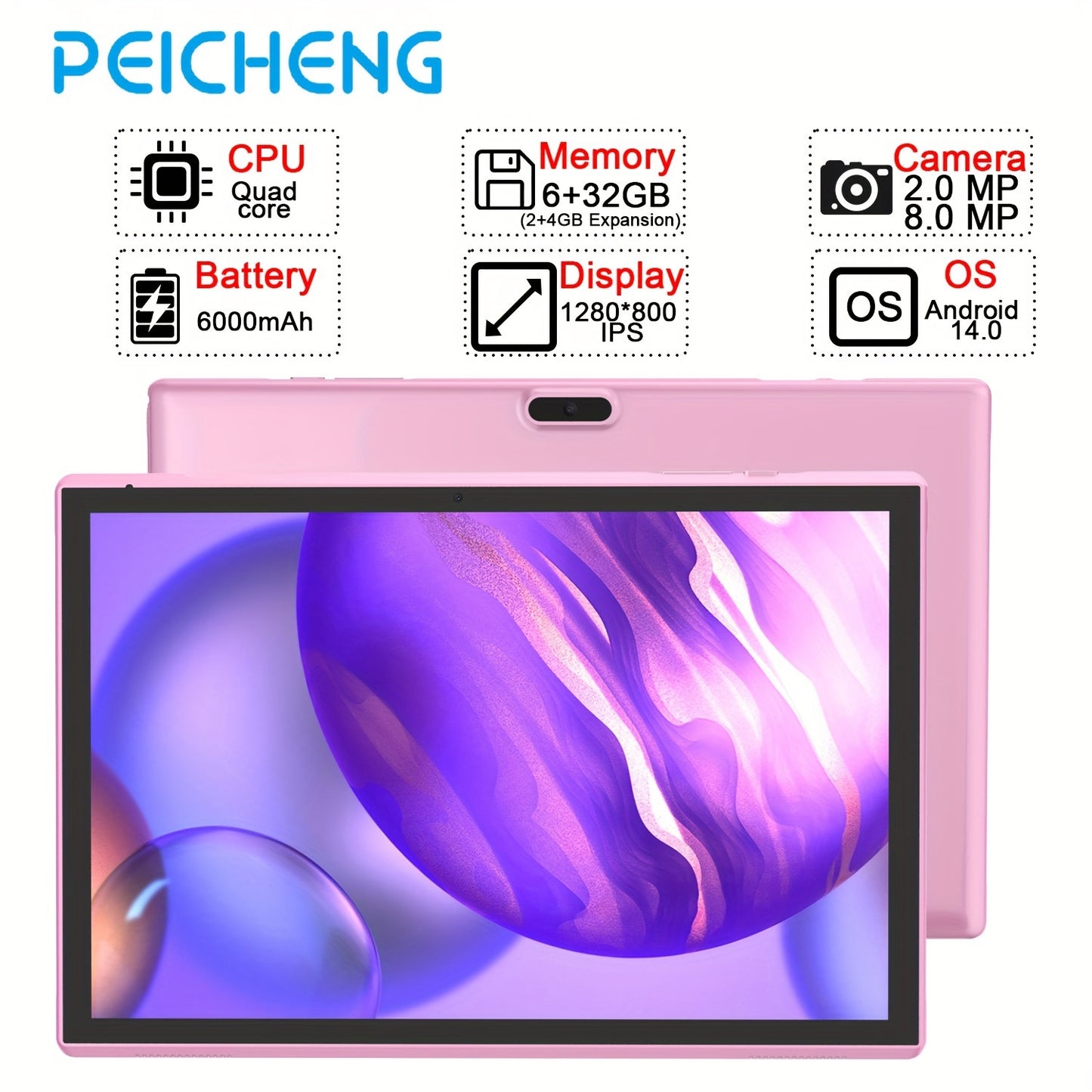 10.1 Inch for Android 14 Tablet RK3326S 6GB RAM 32GB ROM