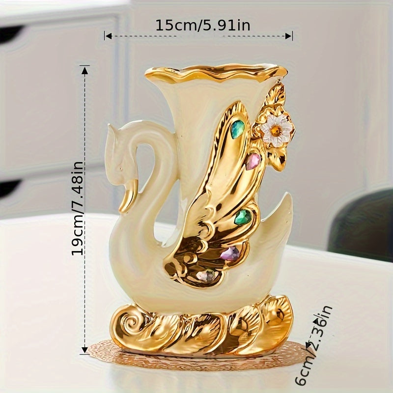2pcs Vase Ceramic Living Room European Style Creative Flower Arrangement