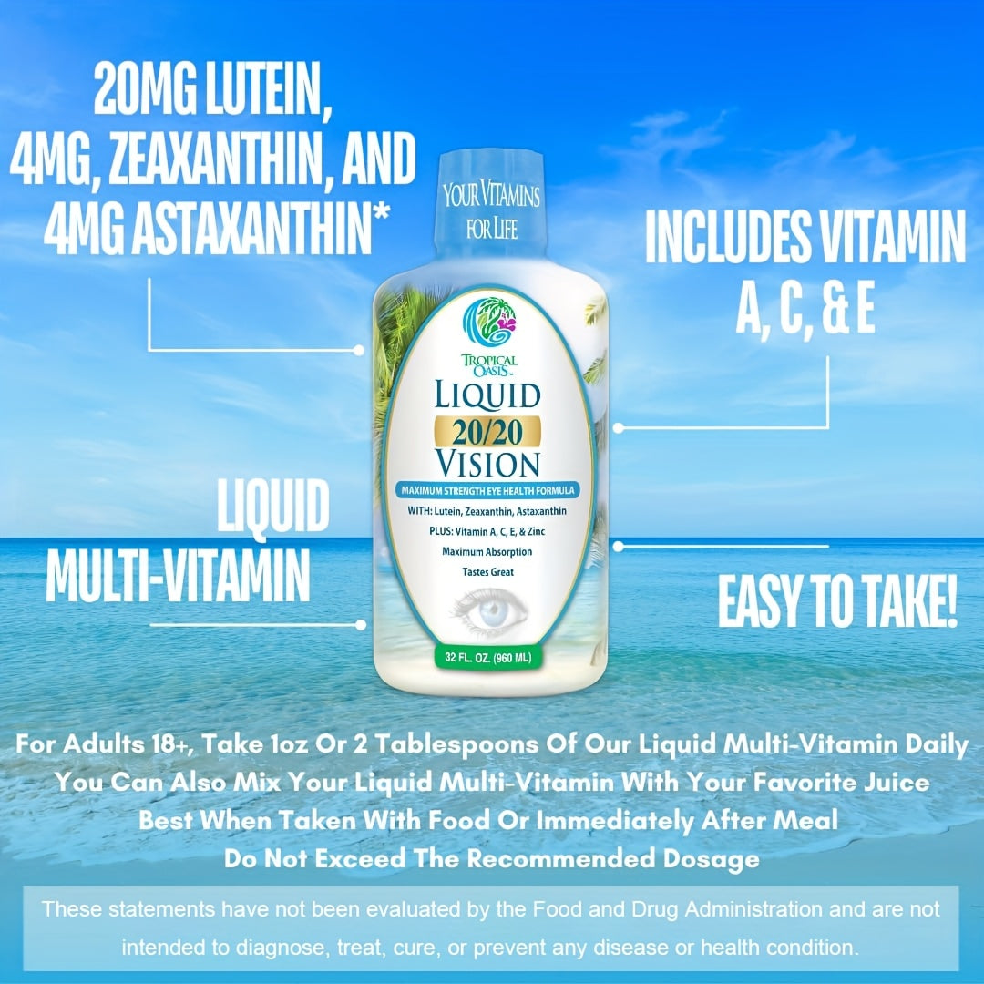 Maximum Absorption Eye Vitamin Formula Liquid 20/20 Vision No Pills